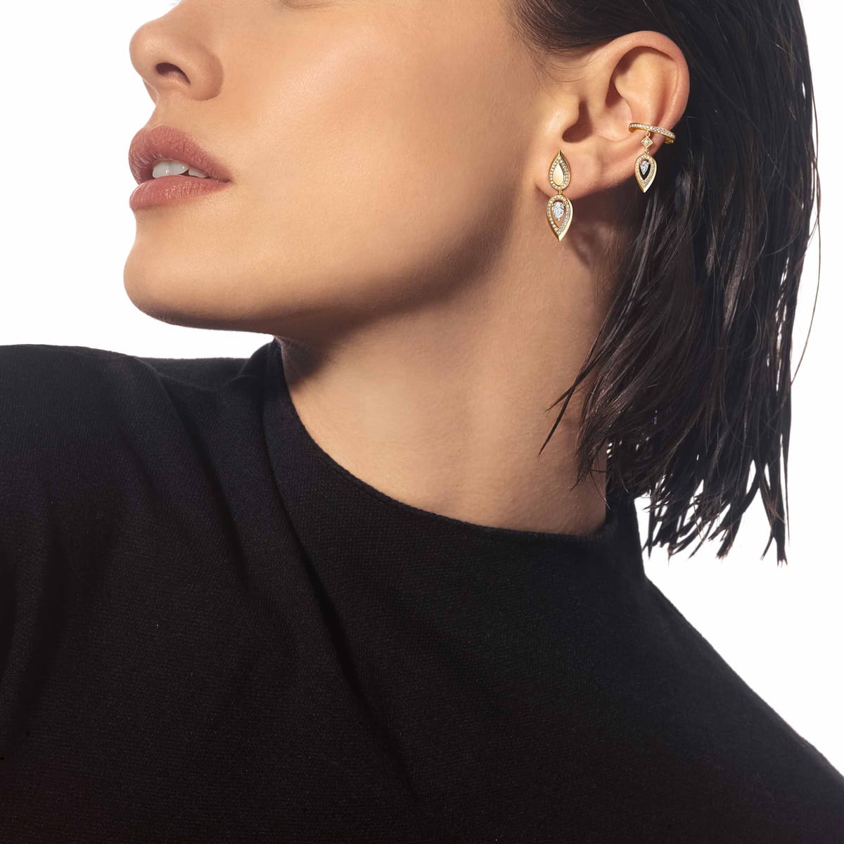 Boucles d'oreilles Femme Or Jaune Diamant Mono clip Fiery 0,10ct 13172-YG