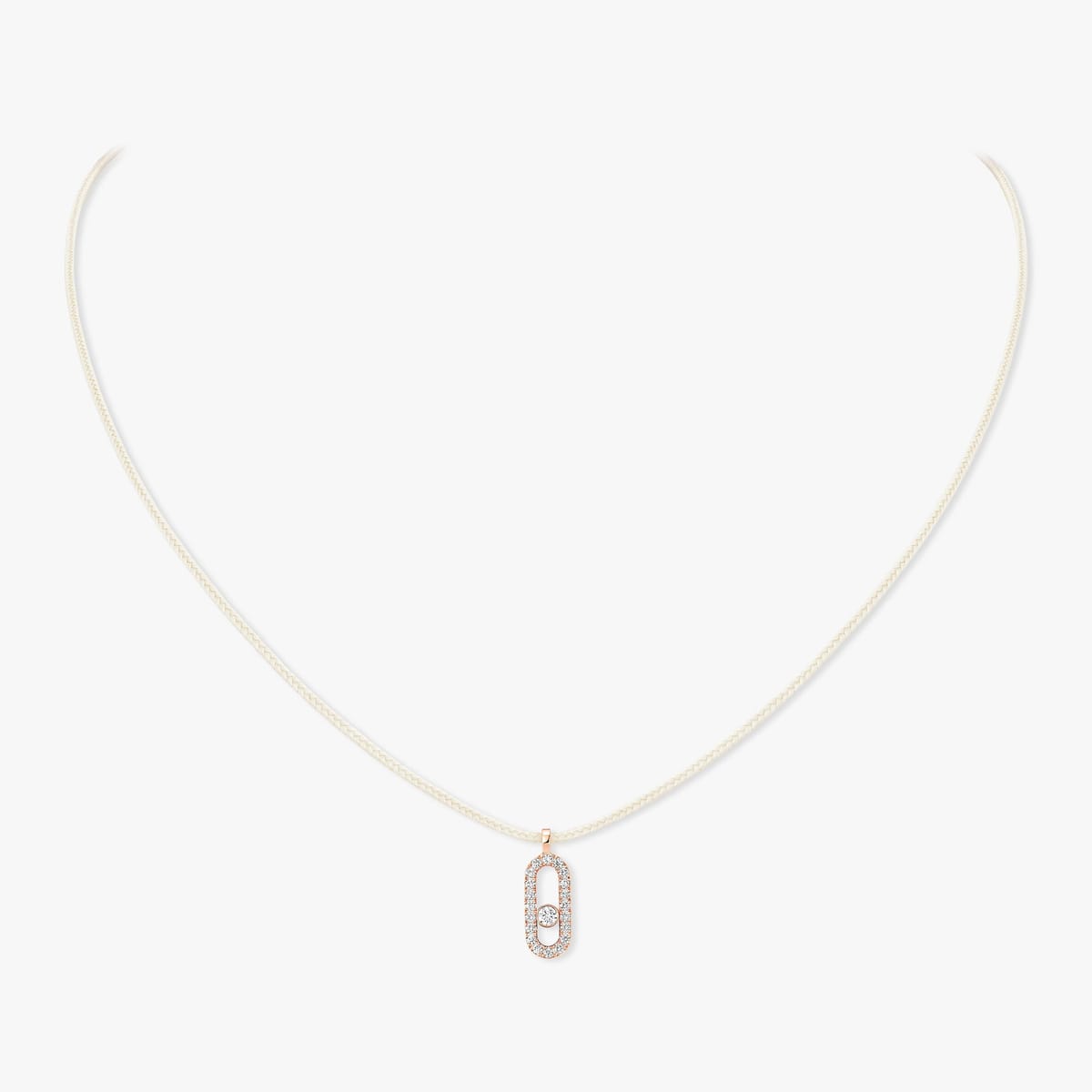 Collier Femme Or Rose Diamant Cordon Messika CARE(S) Crème Pavé 14104-PG