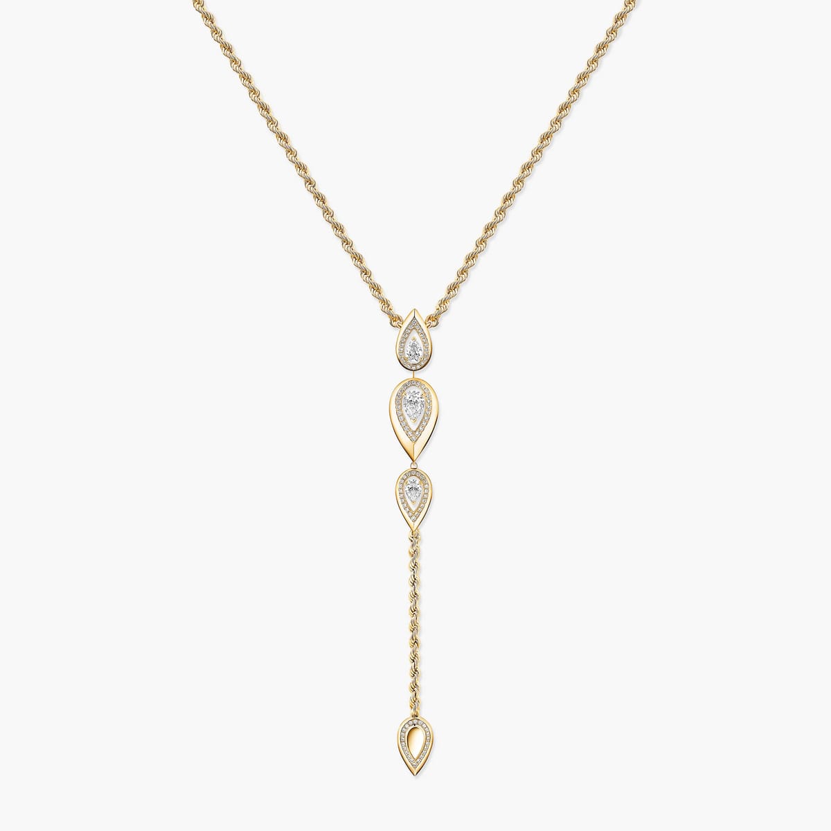 Necklace For Her Yellow Gold Diamond Fiery Cravate 13793-YG