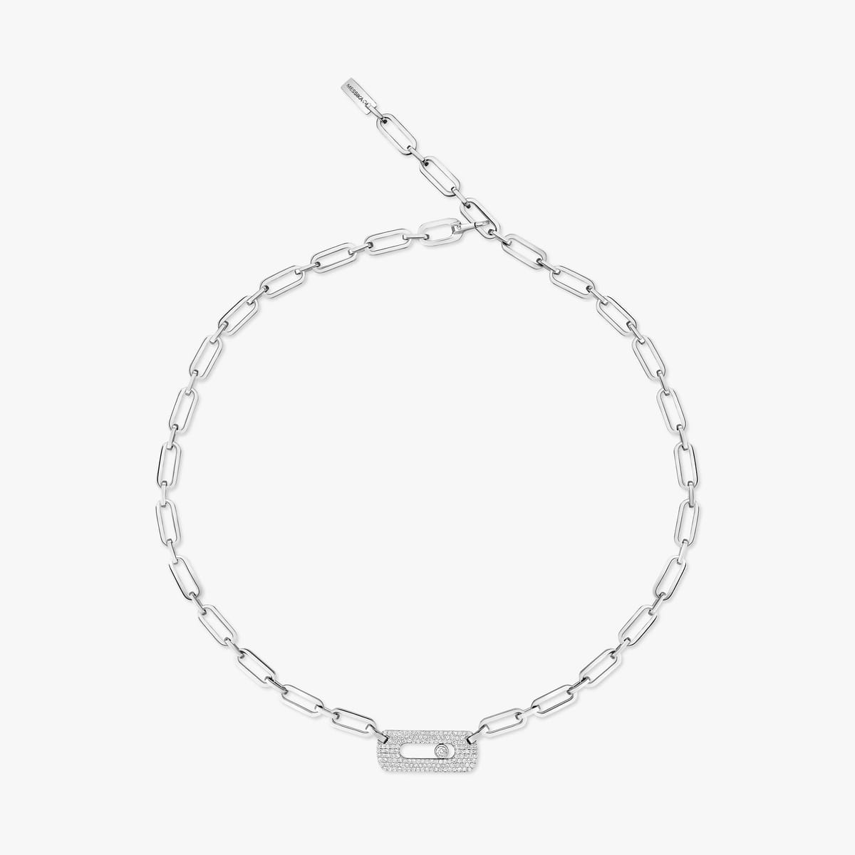 Collier Femme Or Blanc Diamant Collier Move Link 12095-WG