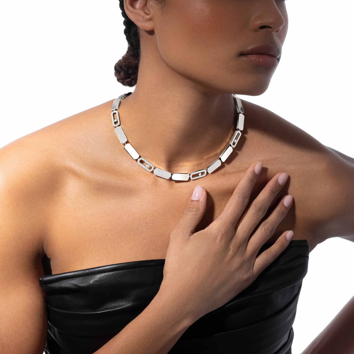 Collier Femme Or Blanc Diamant Imperial Move 14152-WG