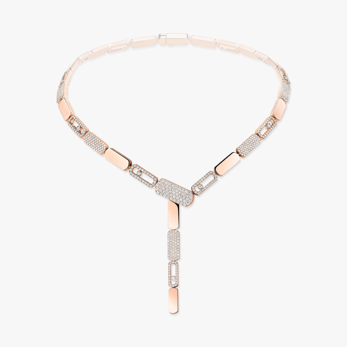 Necklace For Her Pink Gold Diamond Imperial Move Cravate GM 13726-PG
