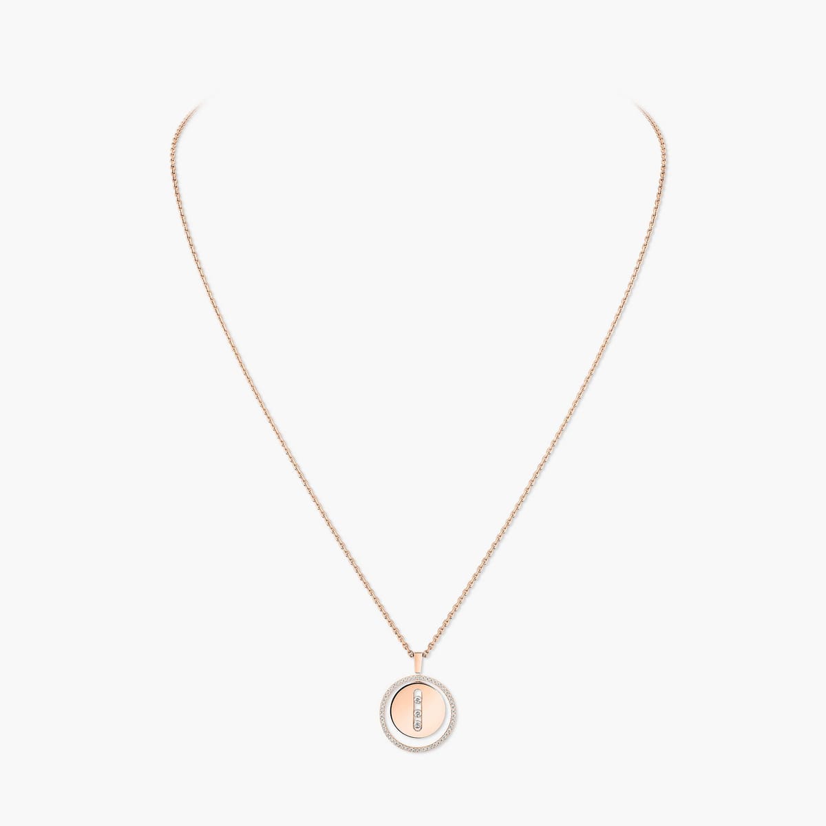Collier Femme Or Rose Diamant Lucky Move MM 07394-PG