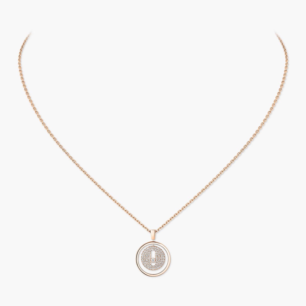 Collier Femme Or Rose Diamant Lucky Move PM Pavé 07397-PG