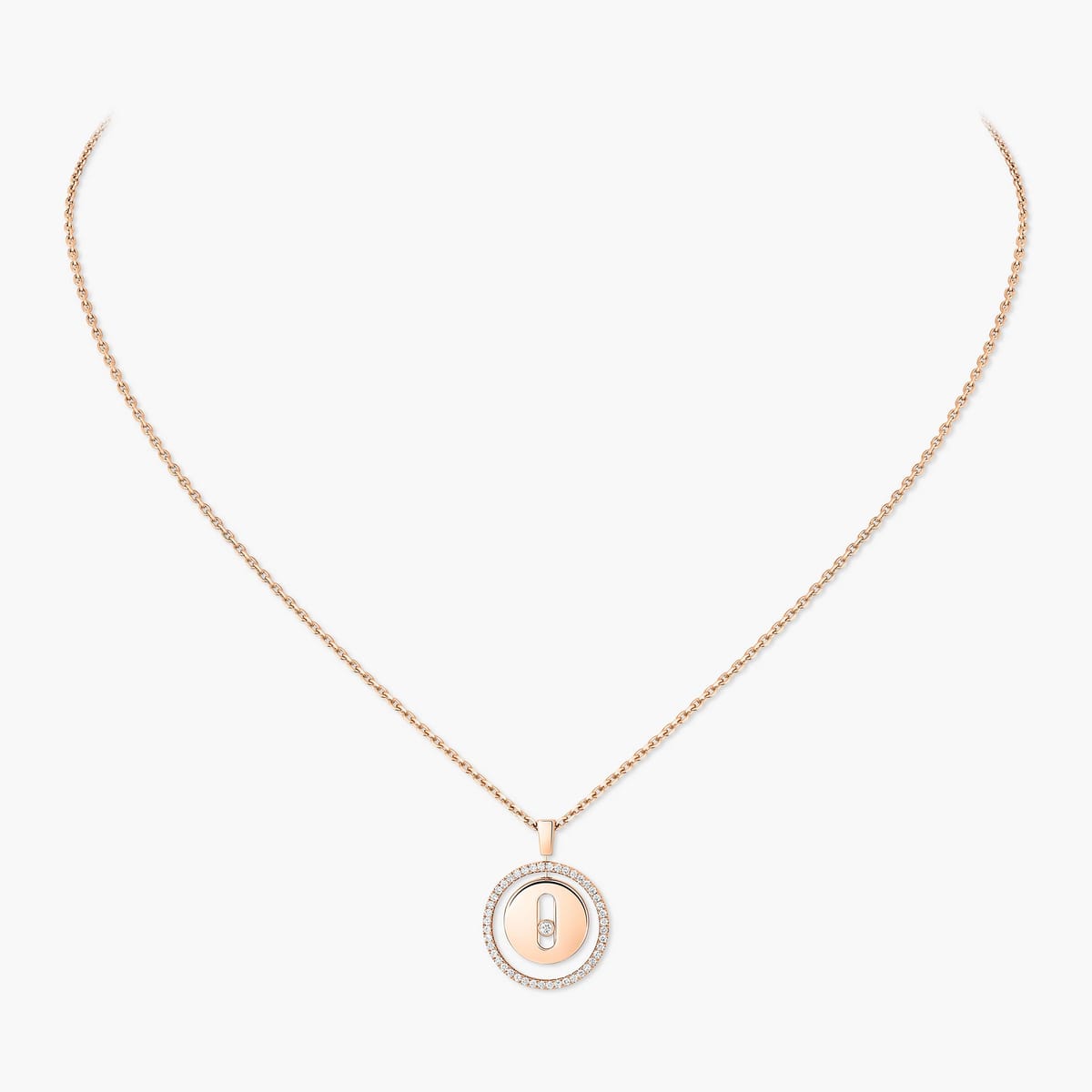 Collier Femme Or Rose Diamant Lucky Move PM 07396-PG