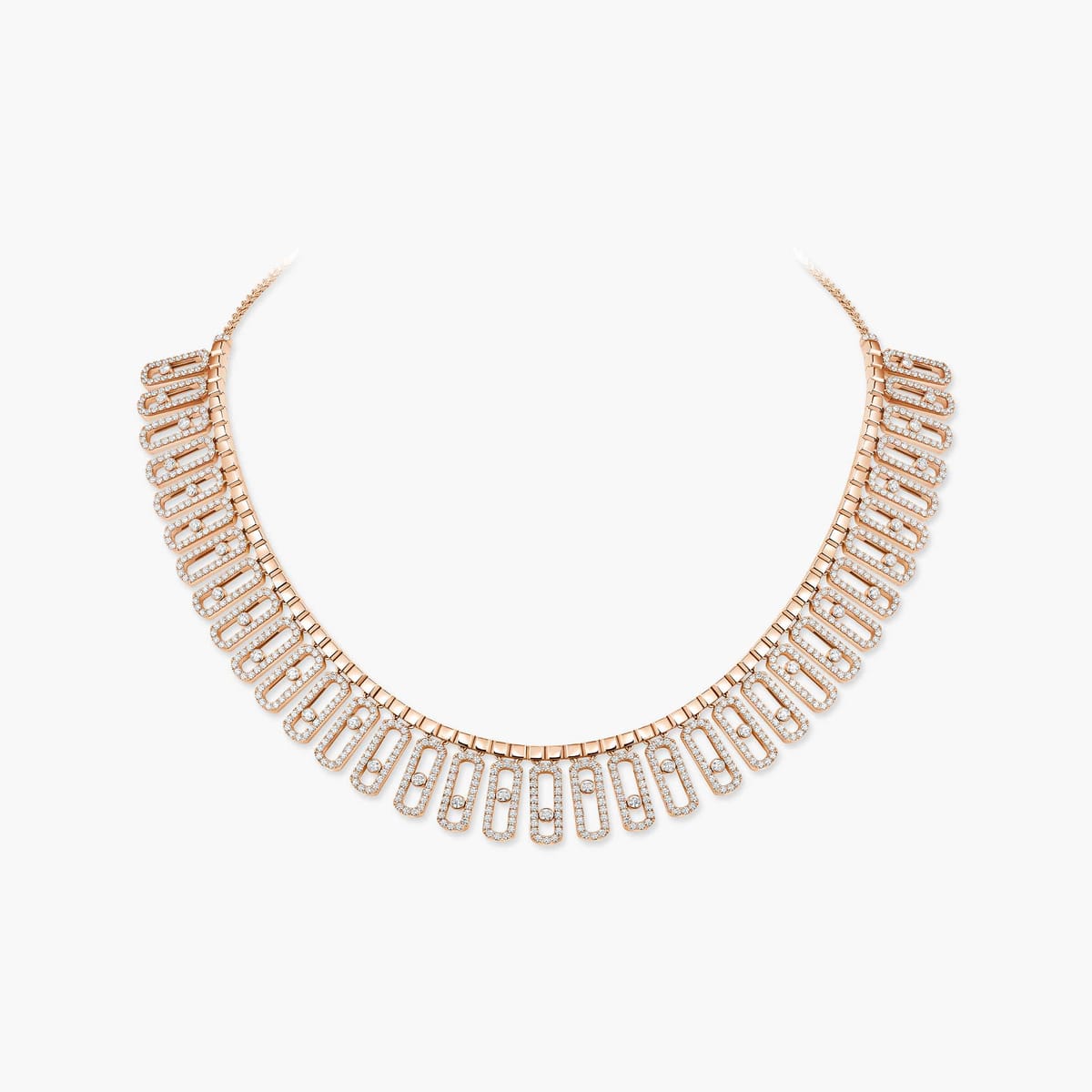 Collier Femme Or Rose Diamant Move Iconica Pavé 12699-PG