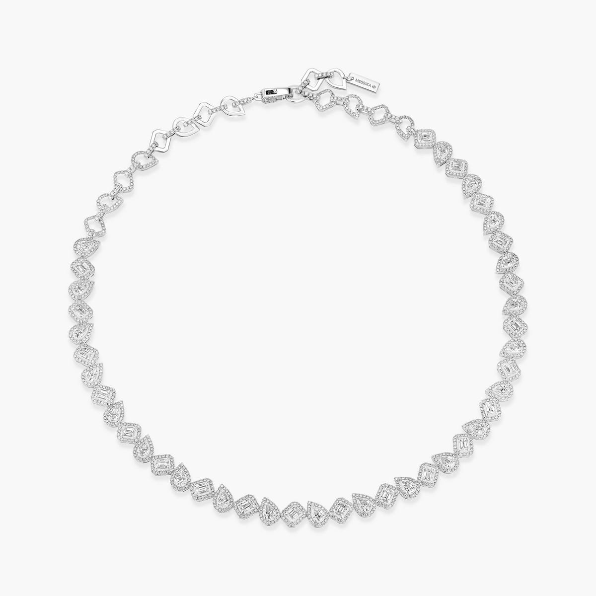 Collier Femme Or Blanc Diamant Collier rivière My Twin 13677-WG