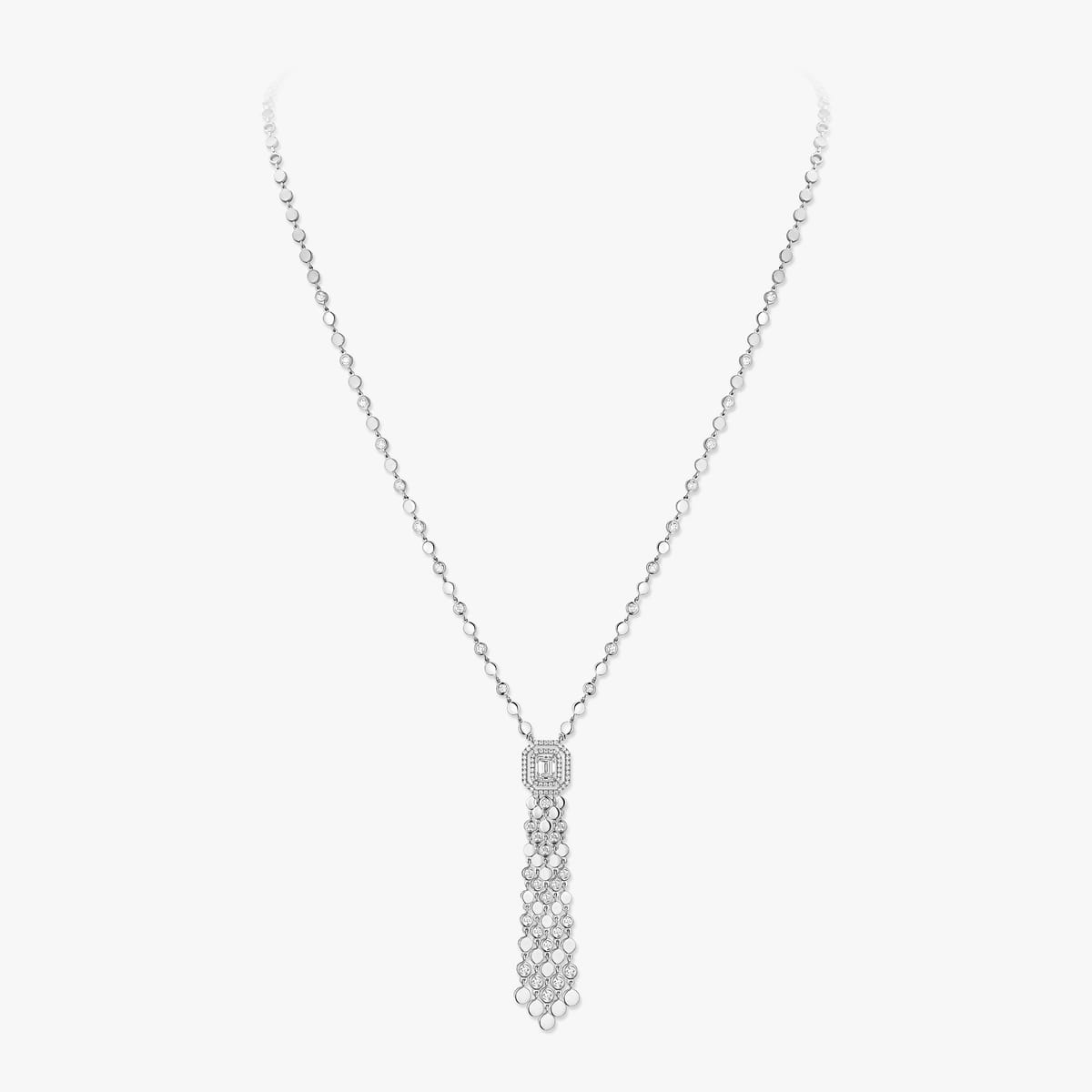 Collier Femme Or Blanc Diamant Pompon D-Vibes 13175-WG