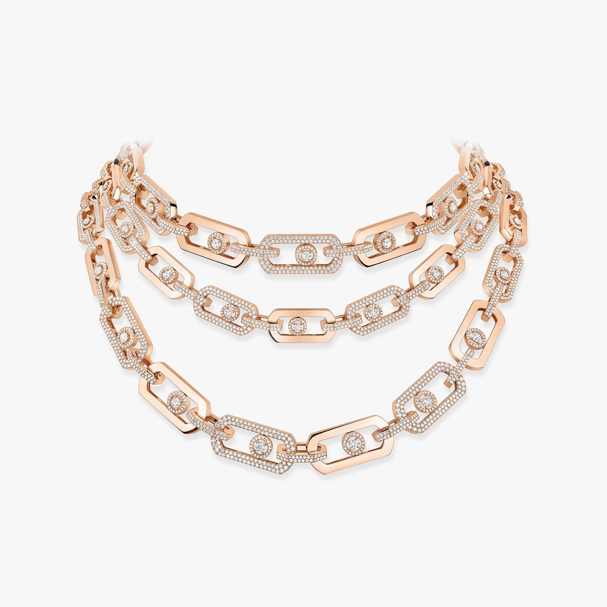 Collier Femme Or Rose Diamant So Move 3 rangs 14029-PG