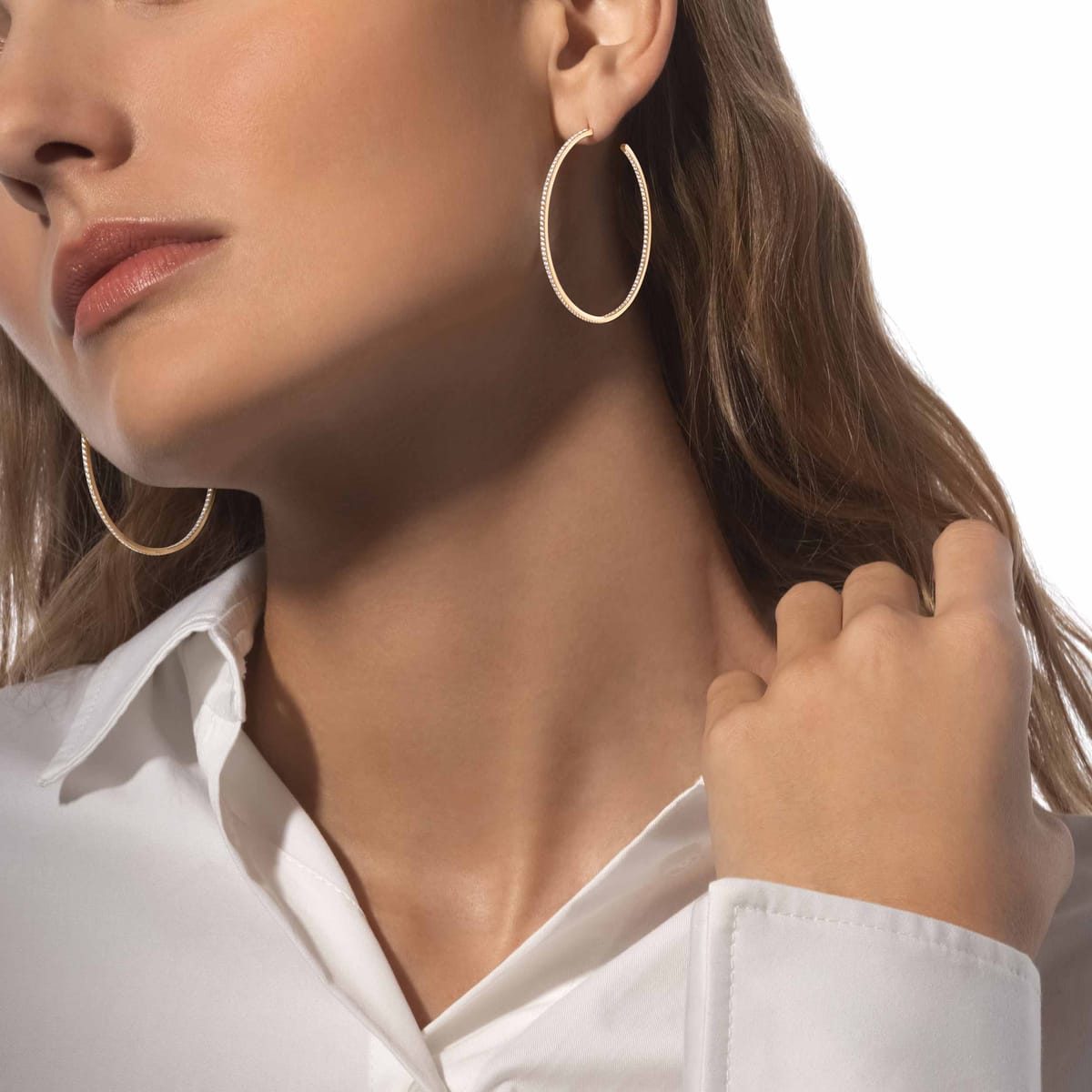 Earrings For Her Yellow Gold Diamond Créoles Gatsby M 04687-YG