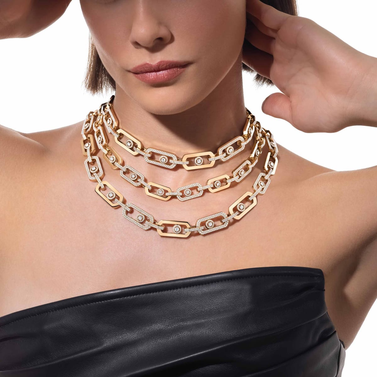 Collier Femme Or Jaune Diamant So Move 3 rangs 14029-YG